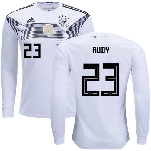 Germany #23 Rudy White Home Long Sleeves Soccer Country Jersey
